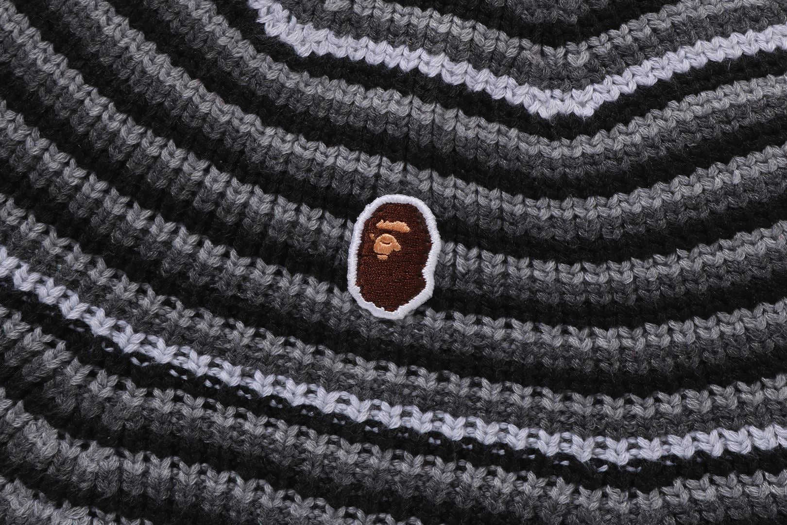 APE HEAD ONE POINT STRIPE KNIT HAT - Image 5