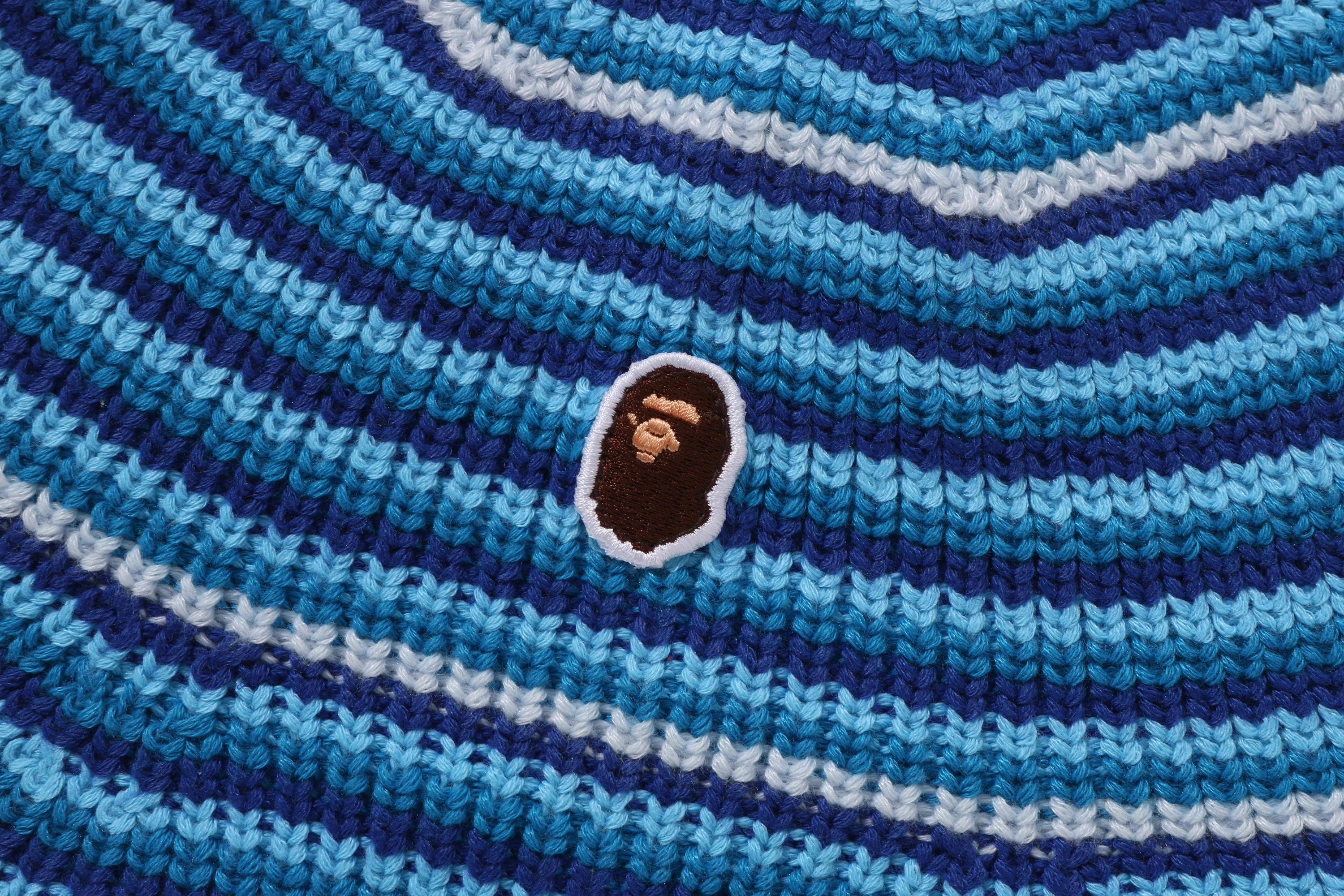 APE HEAD ONE POINT STRIPE KNIT HAT - Image 7