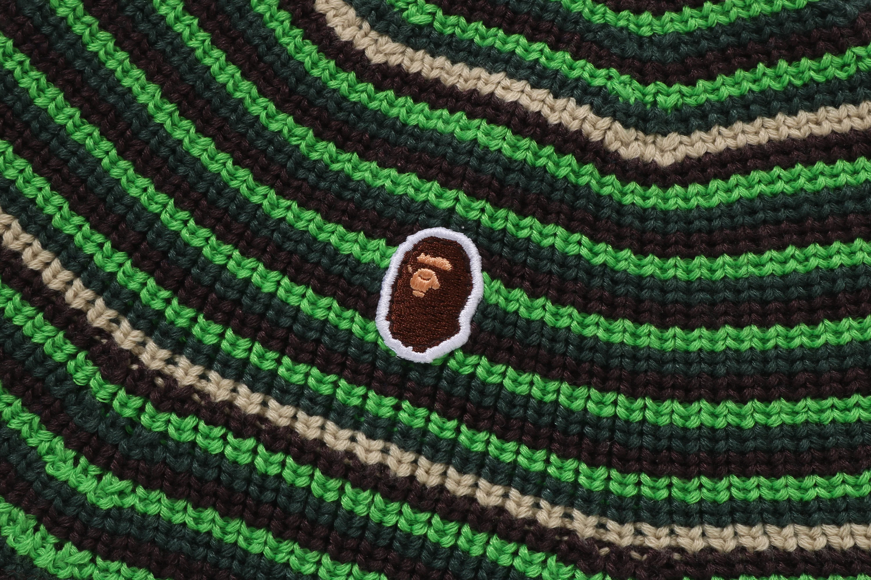 APE HEAD ONE POINT STRIPE KNIT HAT - Image 9
