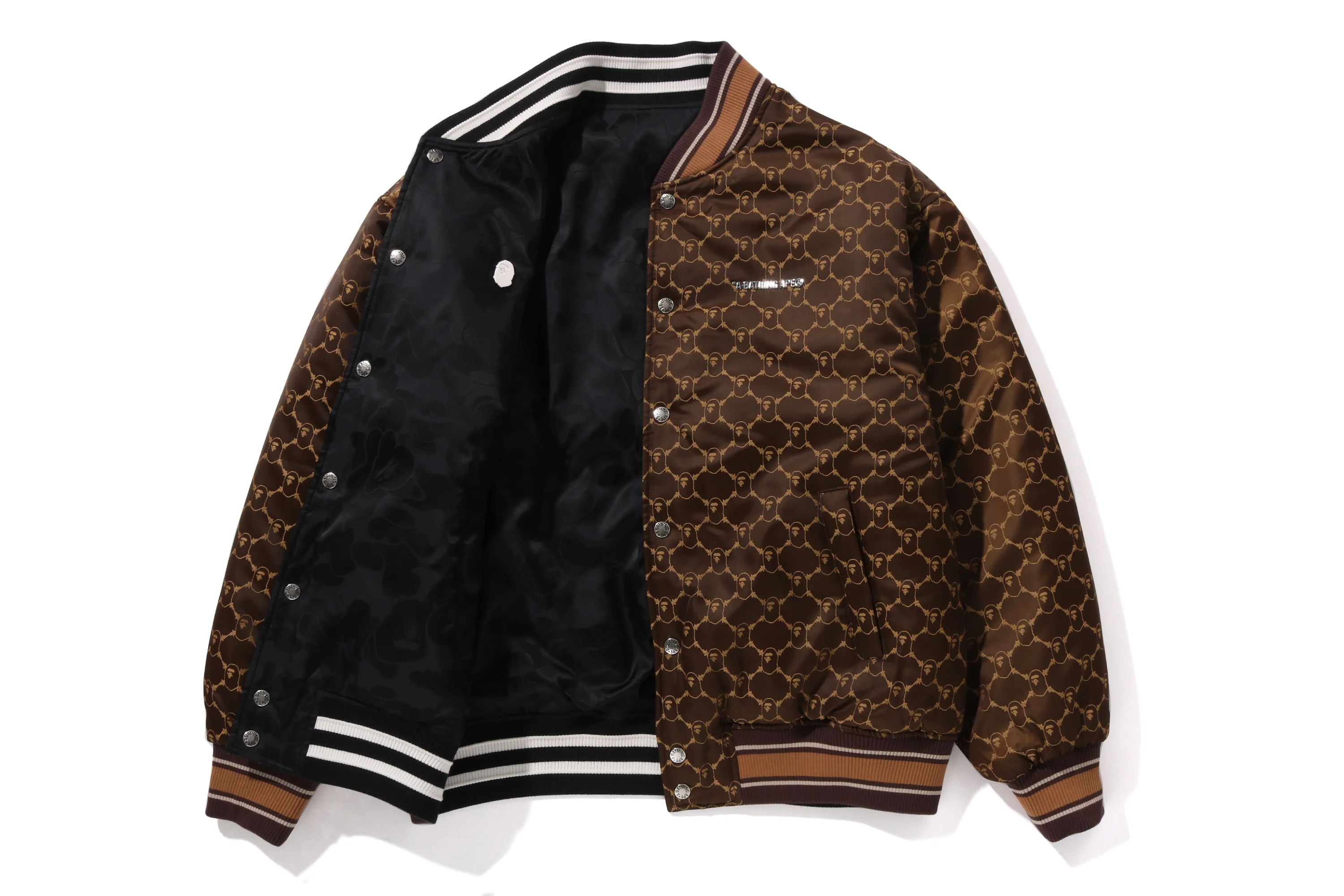 SOLID CAMO JACQUARD NYLON REVERSIBLE BOMBER PADDED JACKET - Image 15