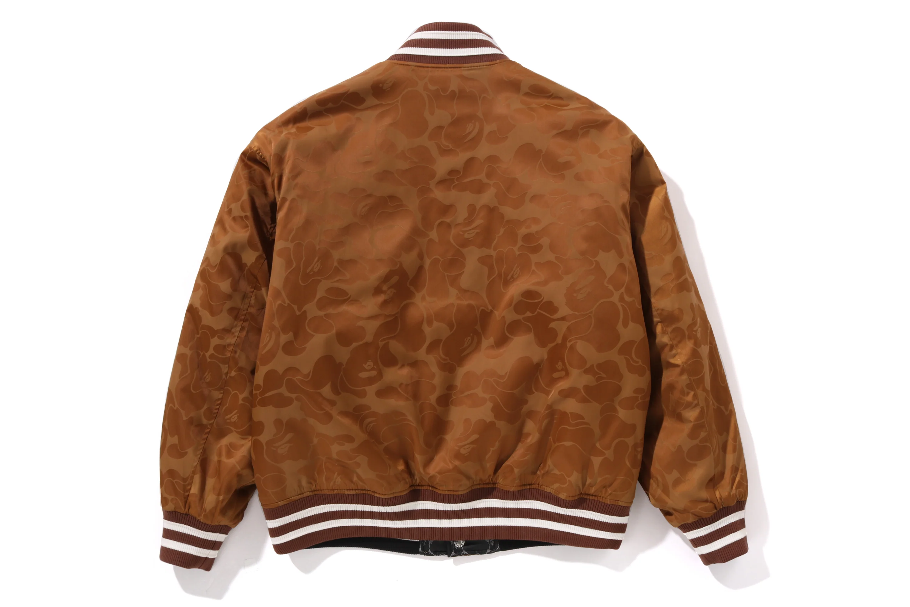 SOLID CAMO JACQUARD NYLON REVERSIBLE BOMBER PADDED JACKET - Image 2