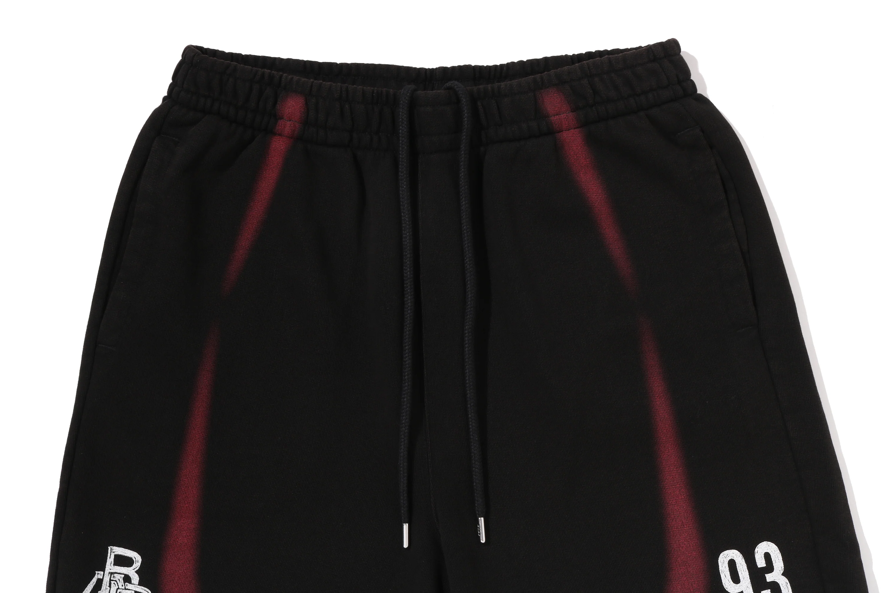 HEAVY WASH HAND DRAW FOOTBALL LOGO RELAXED FIT SWEAT SHORTS - Image 6