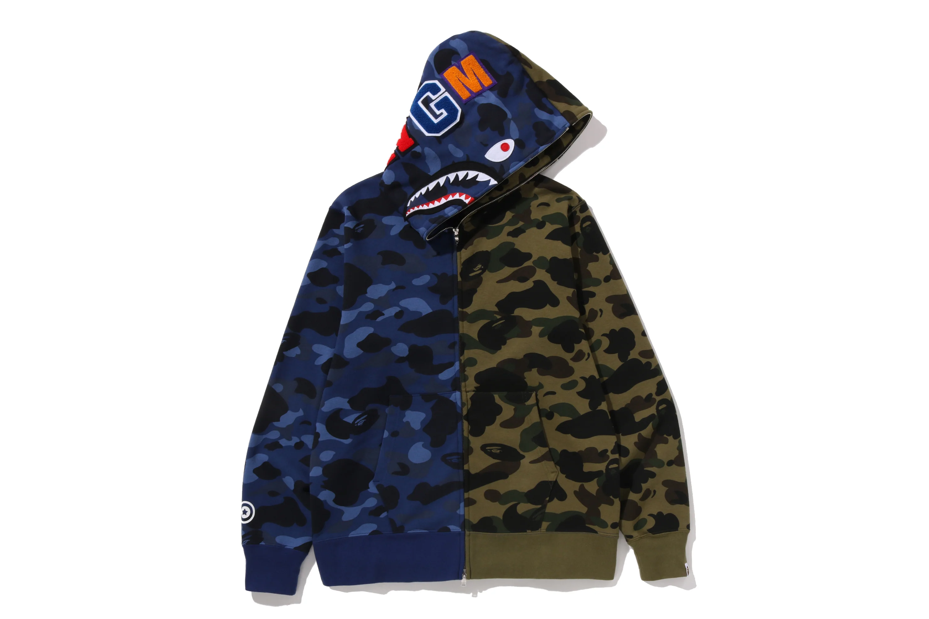 SPLIT CAMO SHARK FULL ZIP HOODIE - Image 2