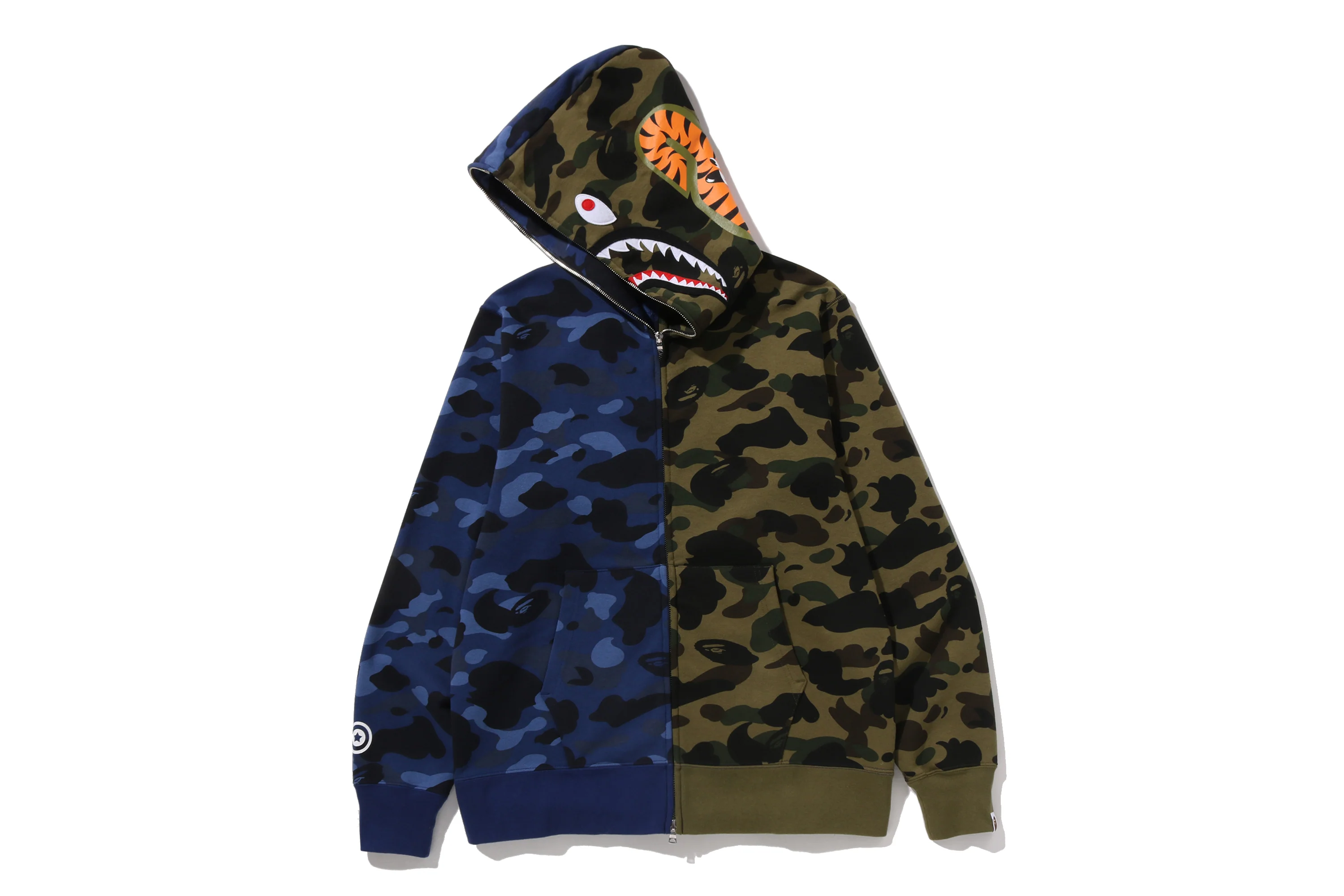 SPLIT CAMO SHARK FULL ZIP HOODIE - Image 3