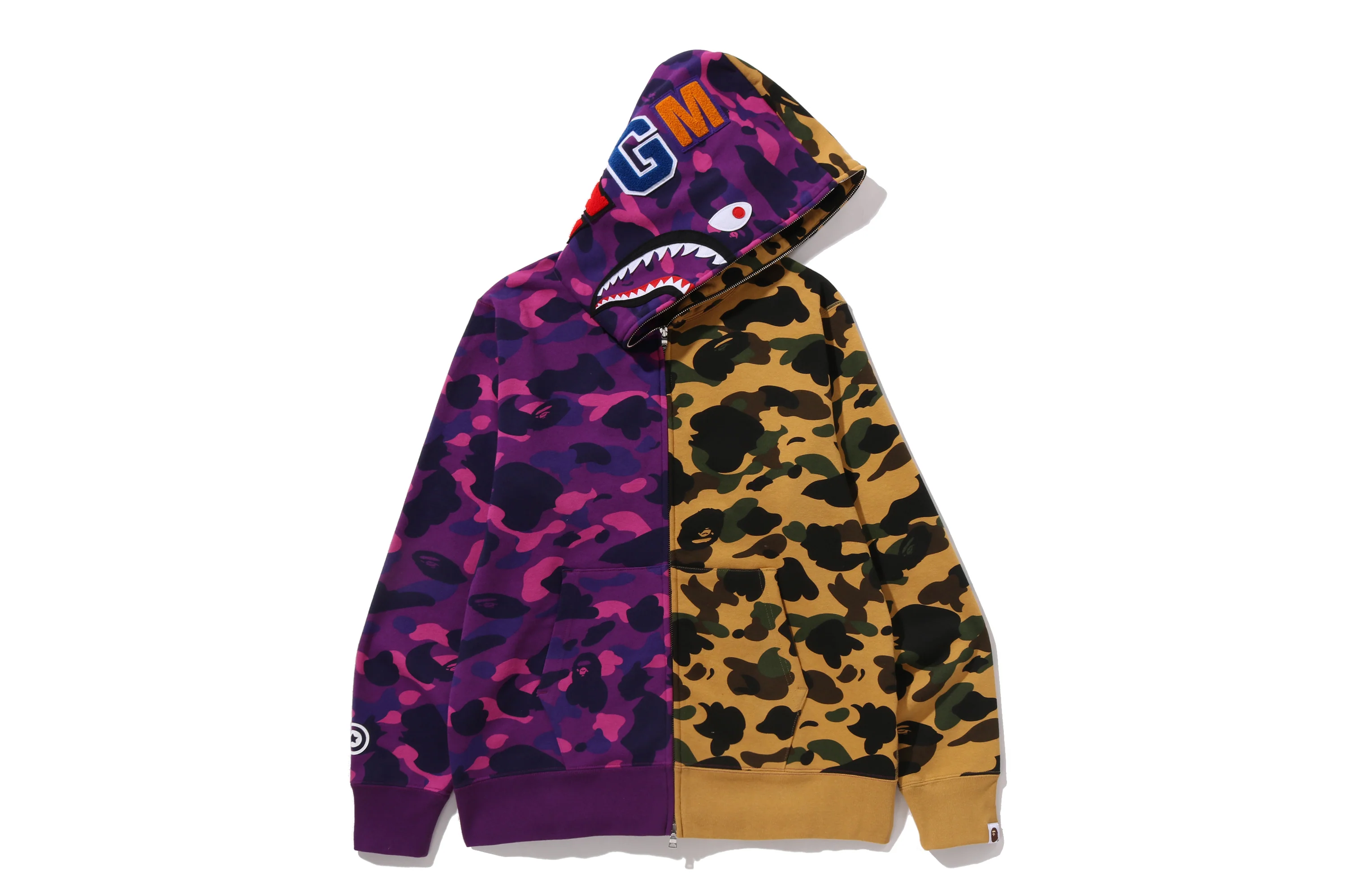 SPLIT CAMO SHARK FULL ZIP HOODIE - Image 5