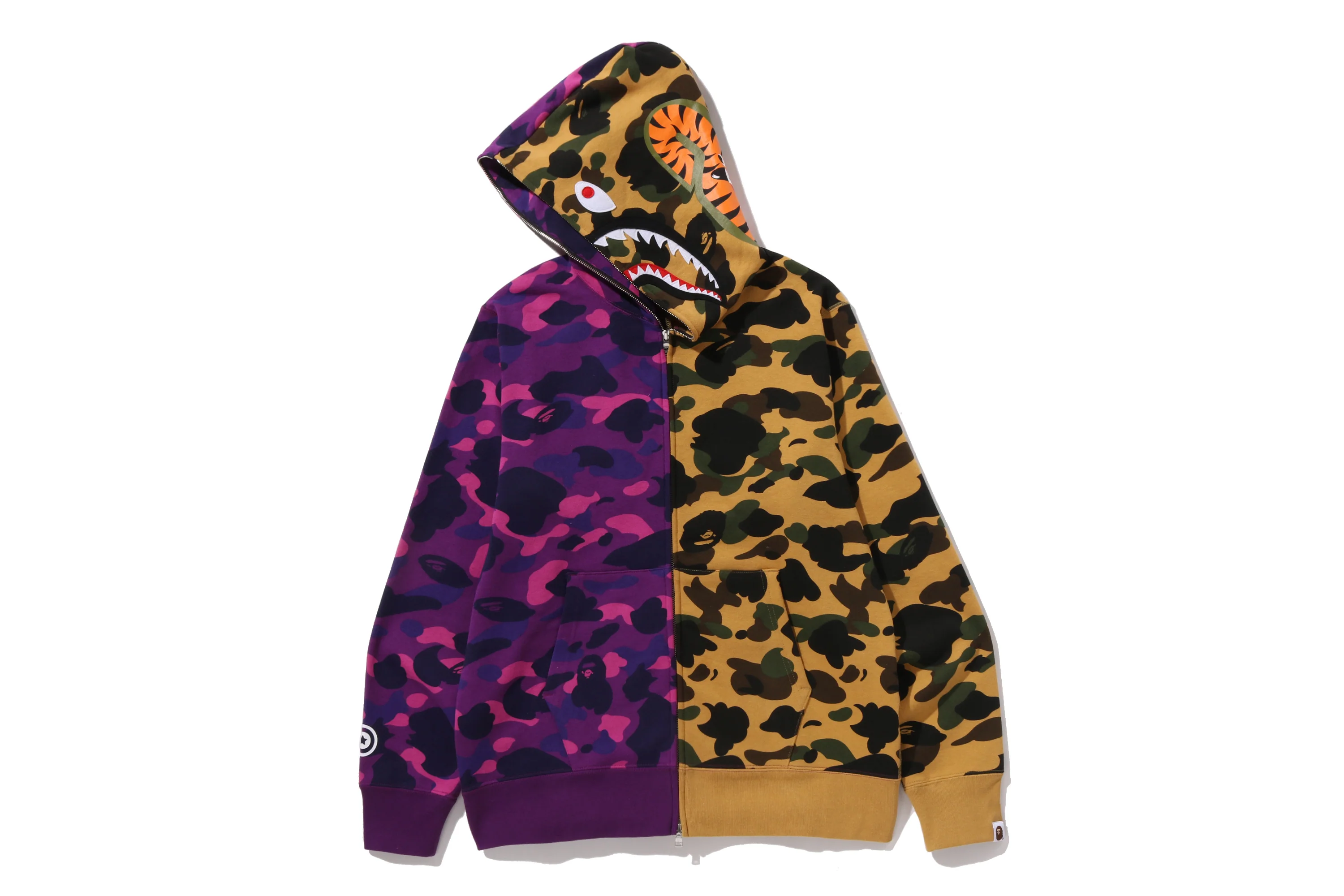 SPLIT CAMO SHARK FULL ZIP HOODIE - Image 7