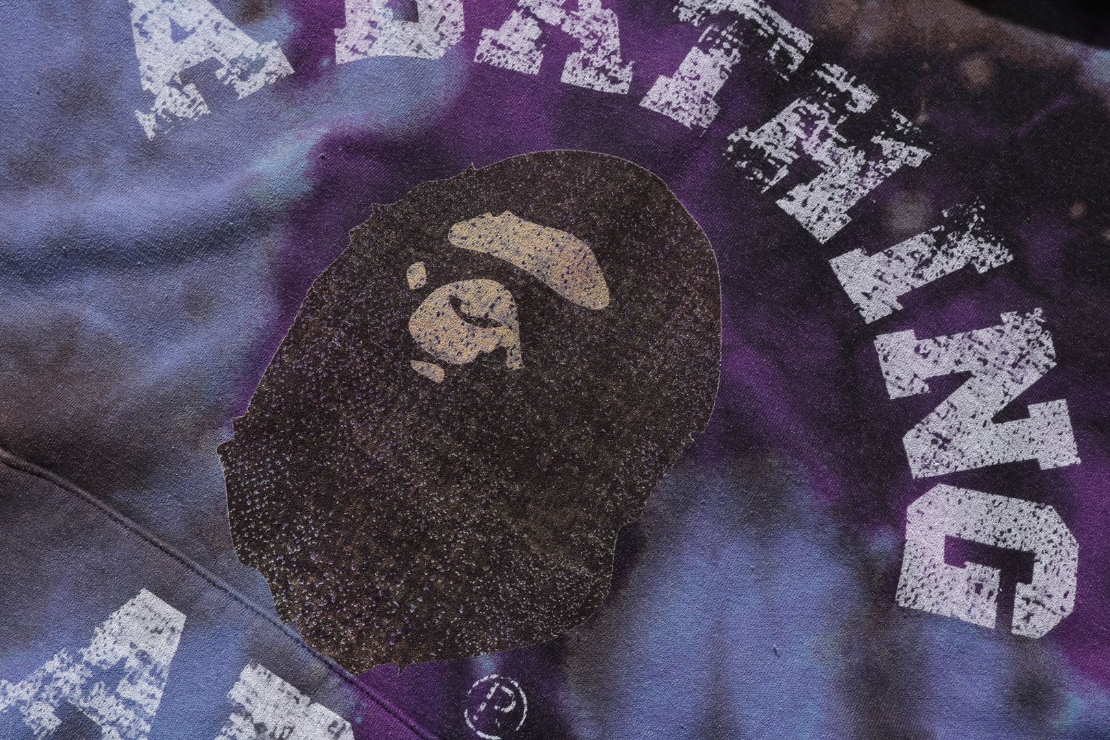 TIE DYE COLLEGE RELAXED FIT PULLOVER HOODIE MENS - Image 3
