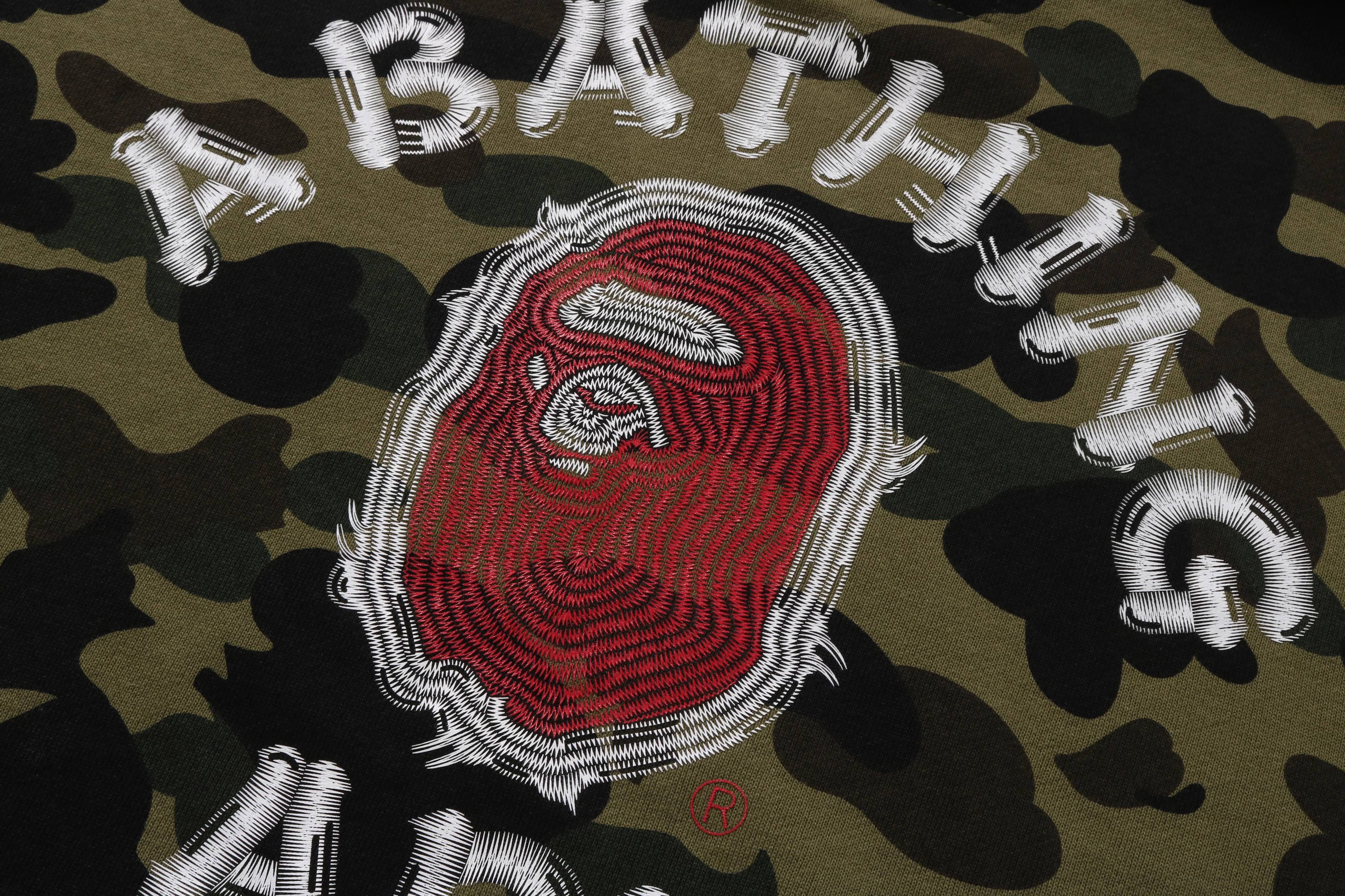 1ST CAMO BRUSH COLLEGE PULLOVER HOODIE MENS - Image 5