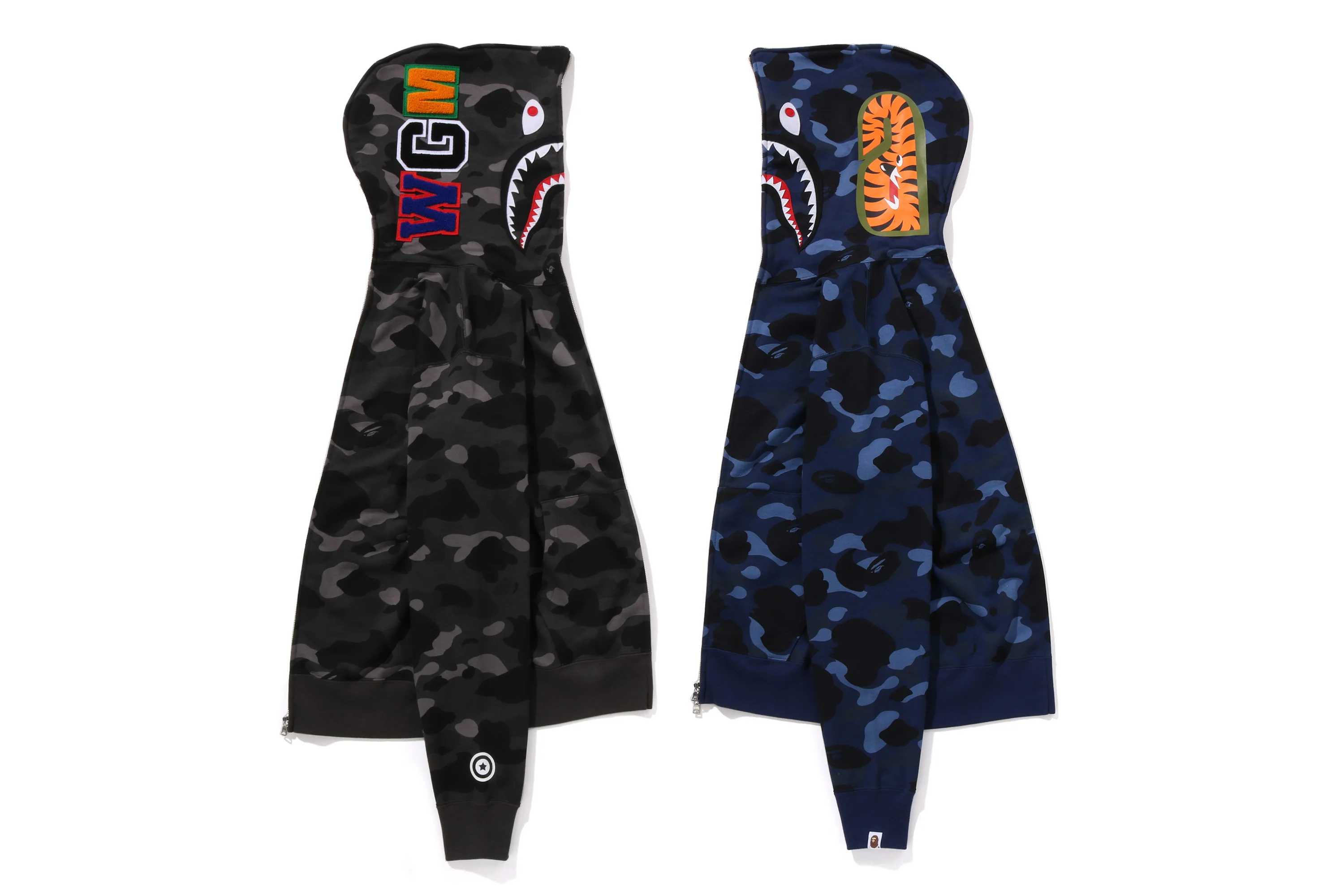 COLOR CAMO SEPARATE SHARK FULL ZIP HOODIE MENS - Image 5