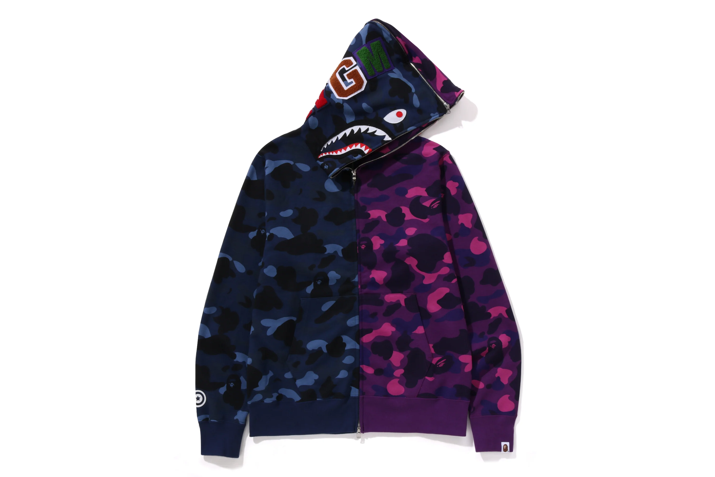 COLOR CAMO SEPARATE SHARK FULL ZIP HOODIE MENS - Image 7