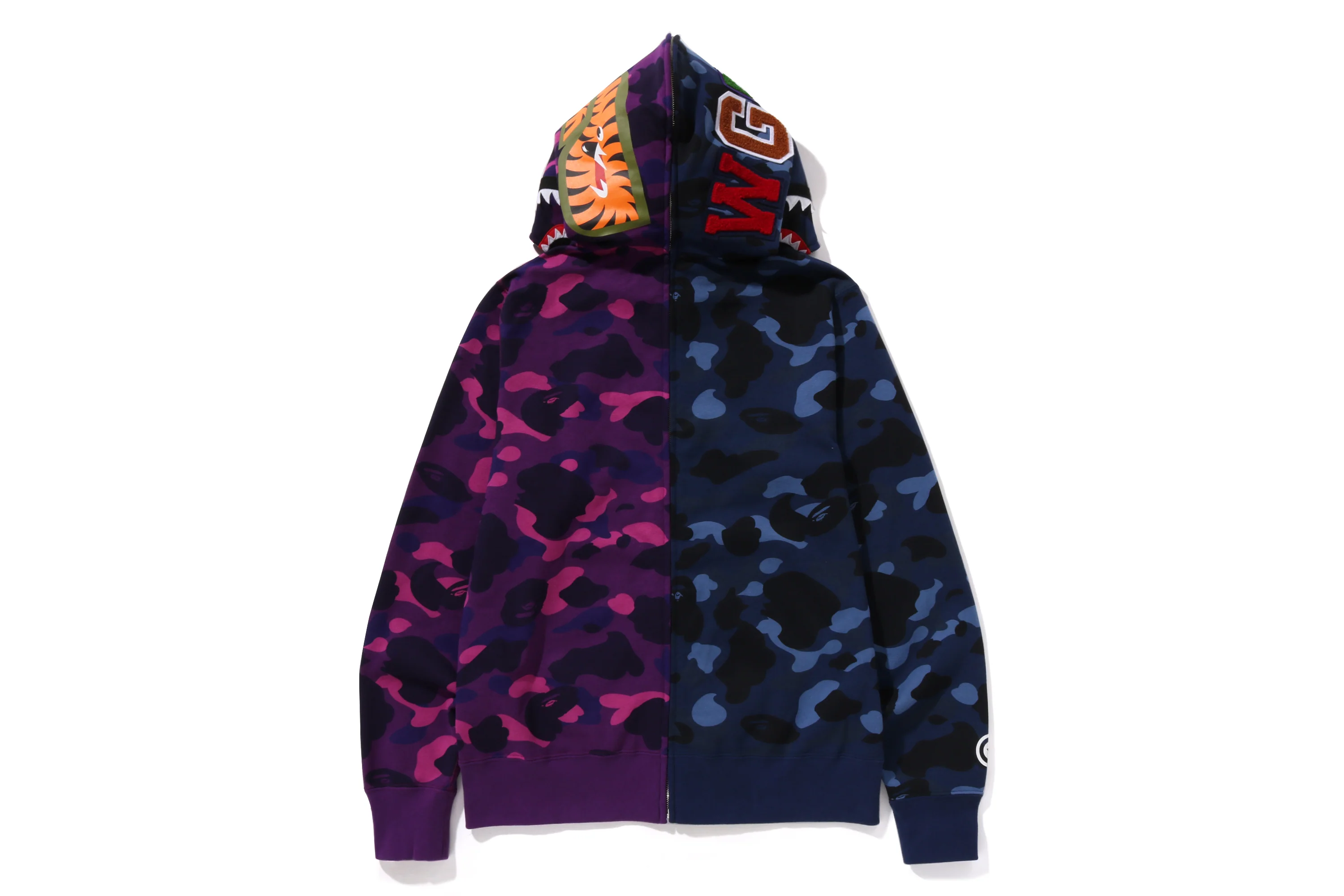 COLOR CAMO SEPARATE SHARK FULL ZIP HOODIE MENS - Image 9