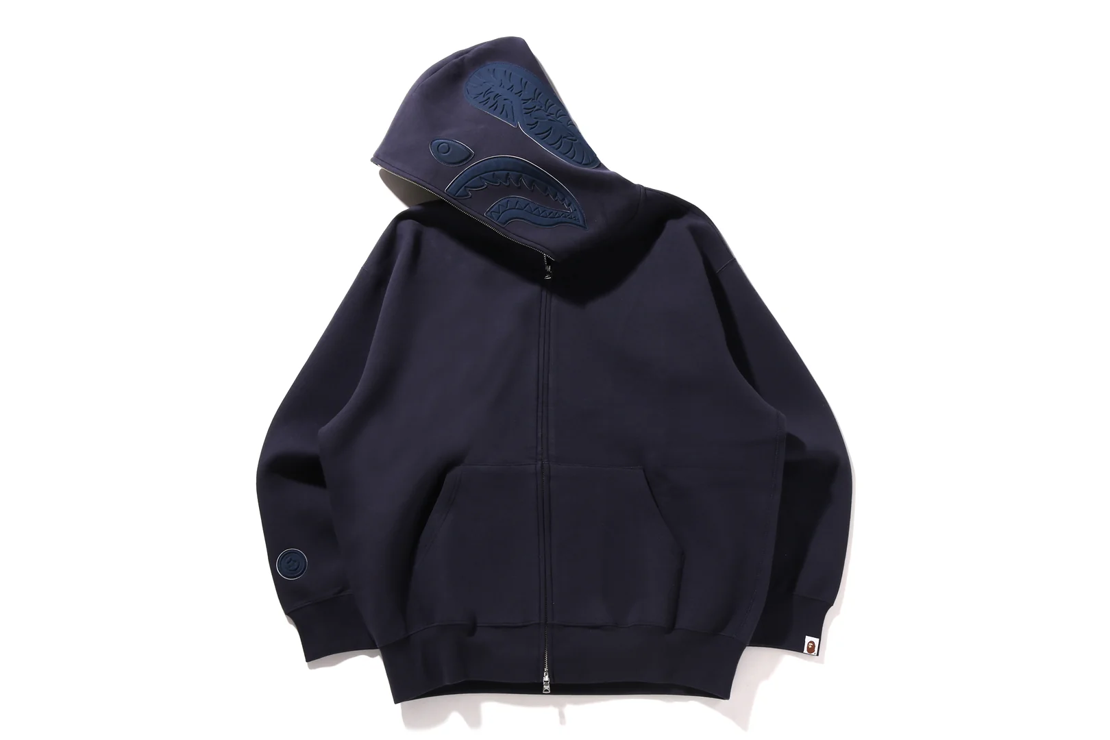 LINE CAMO INTERLOCK RELAXED FIT SHARK FULL ZIP HOODIE MENS - Image 6
