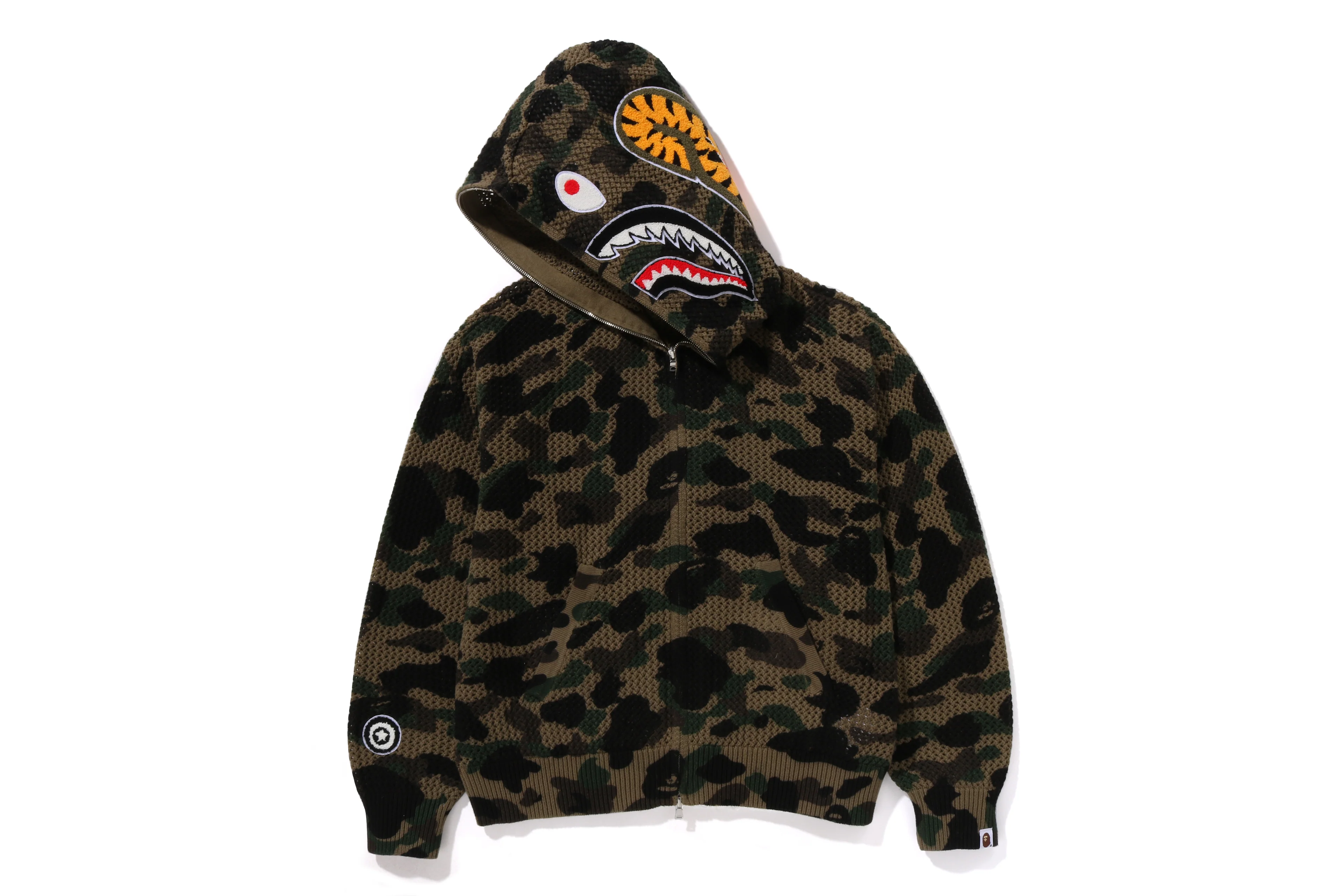 1ST CAMO CROCHET SHARK FULL ZIP HOODIE - Image 2