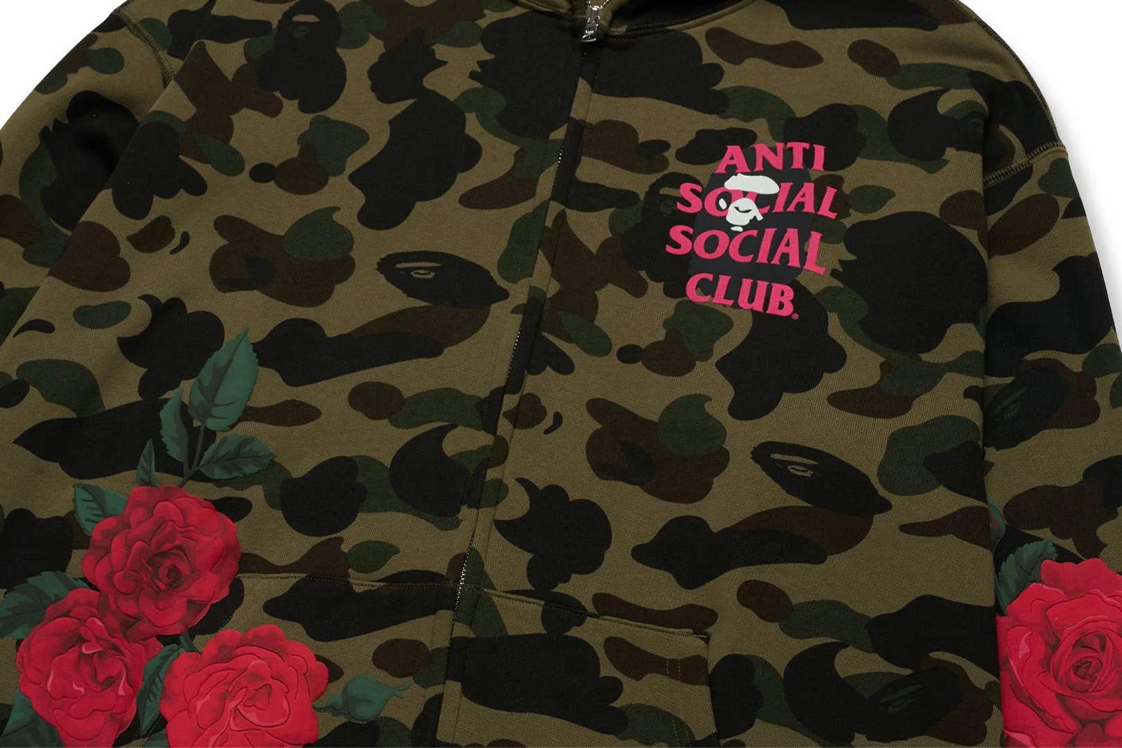 BAPE X ASSC FULL ZIP HOODIE MENS - Image 3