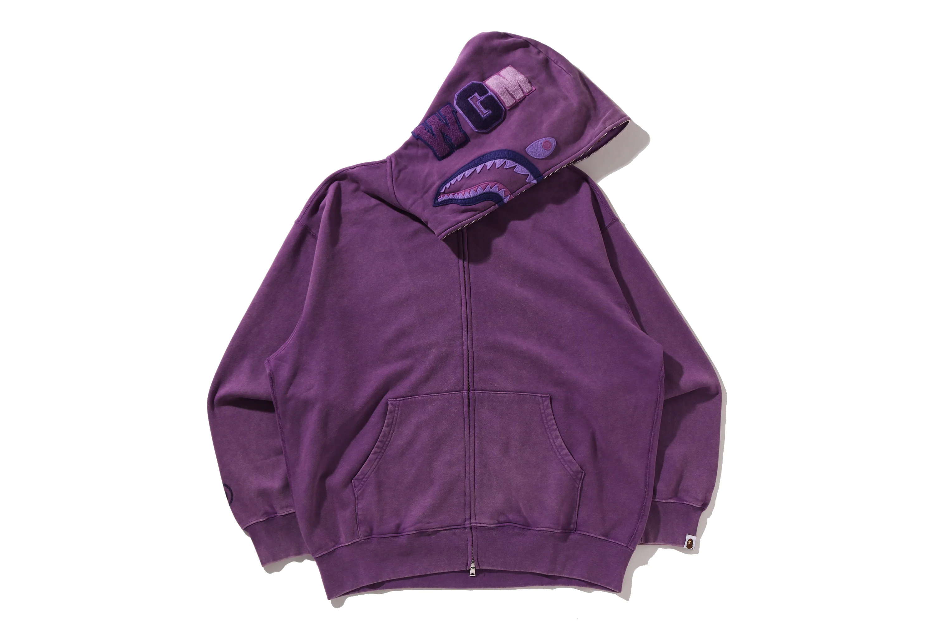 GARMENT DYE SHARK RELAXED FIT FULL ZIP HOODIE - Image 3