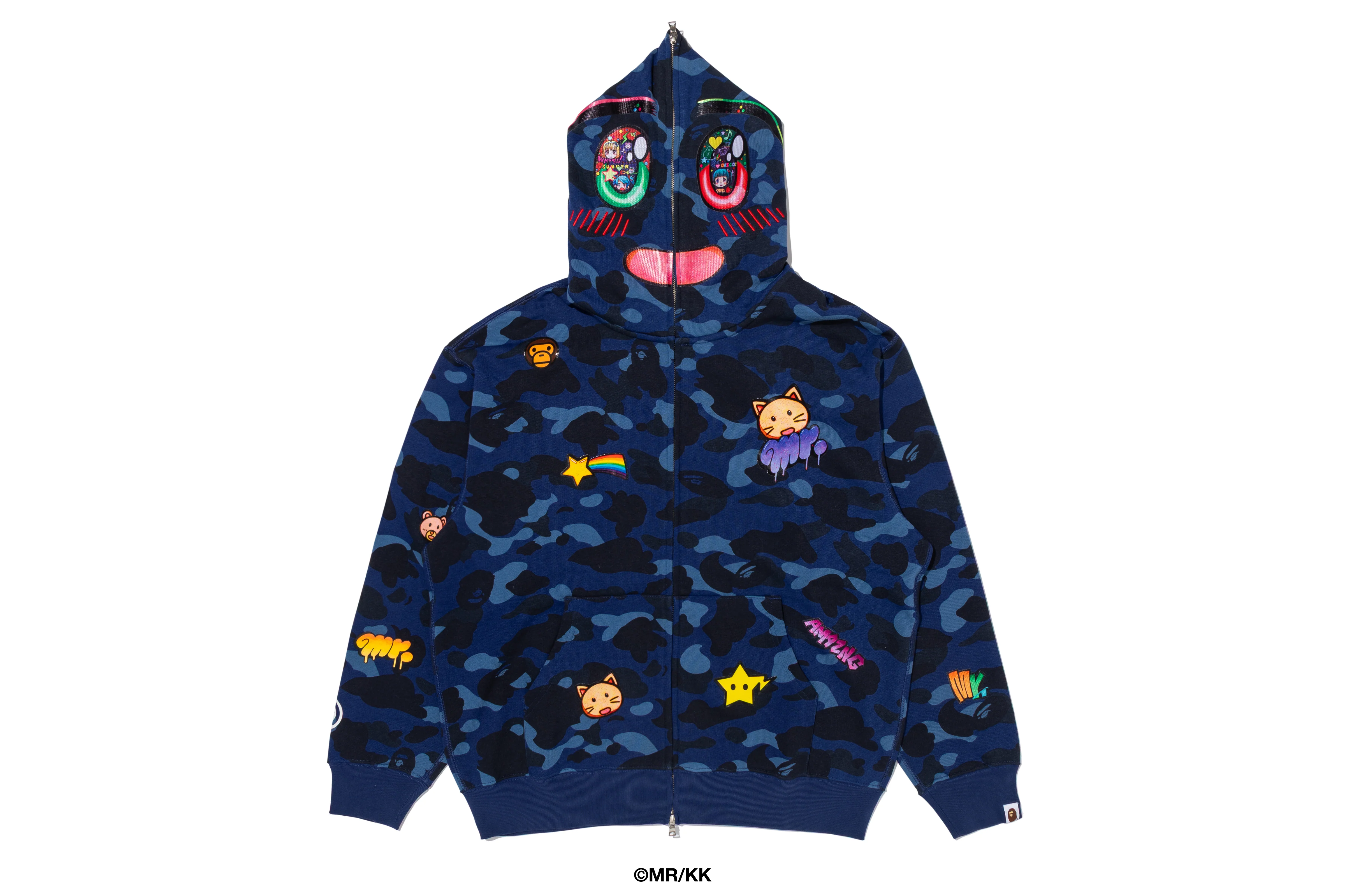BAPE X MR. COLOR CAMO RELAXED FIT FULL ZIP HOODIE
