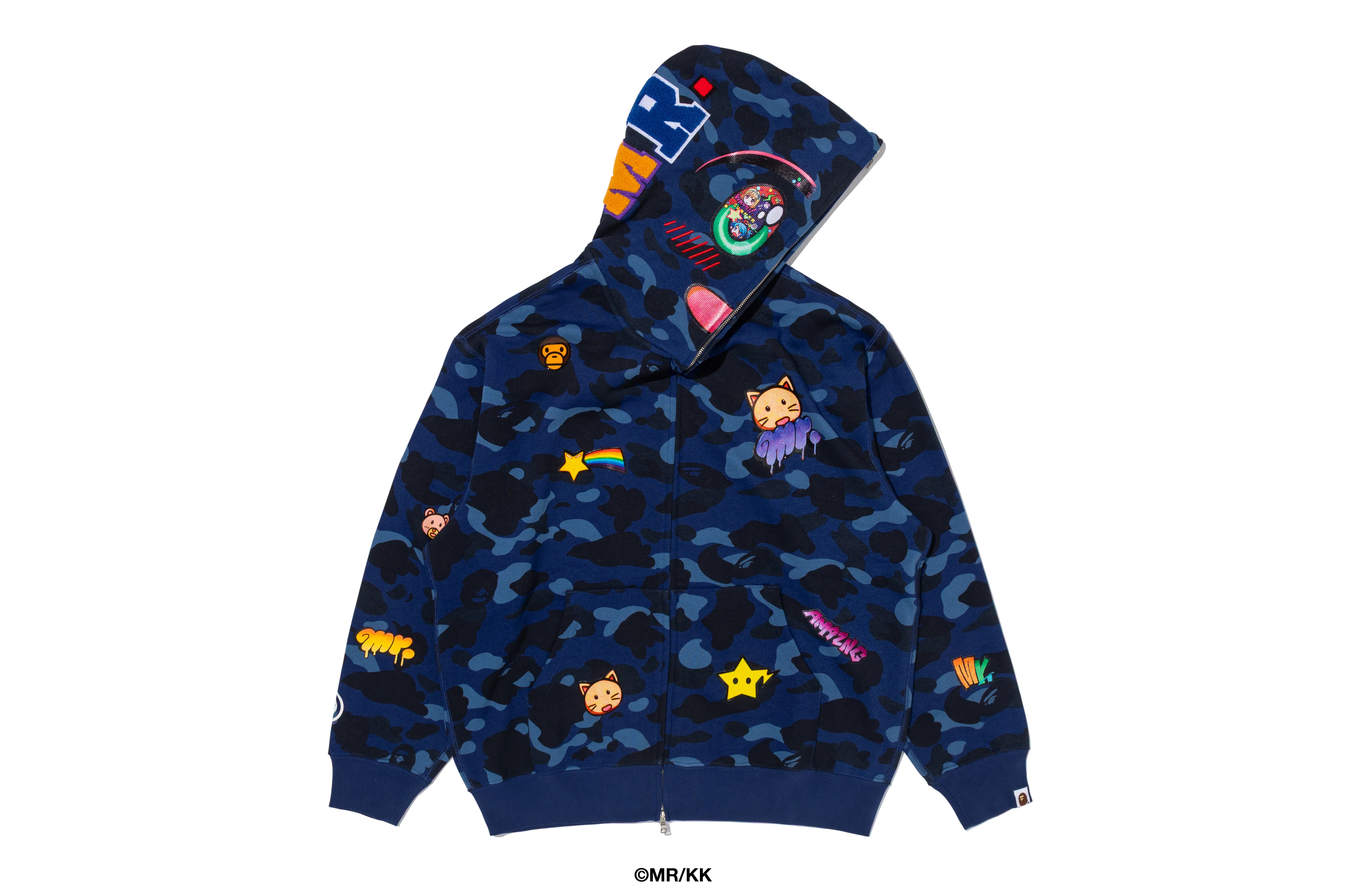 BAPE X MR. COLOR CAMO RELAXED FIT FULL ZIP HOODIE - Image 2