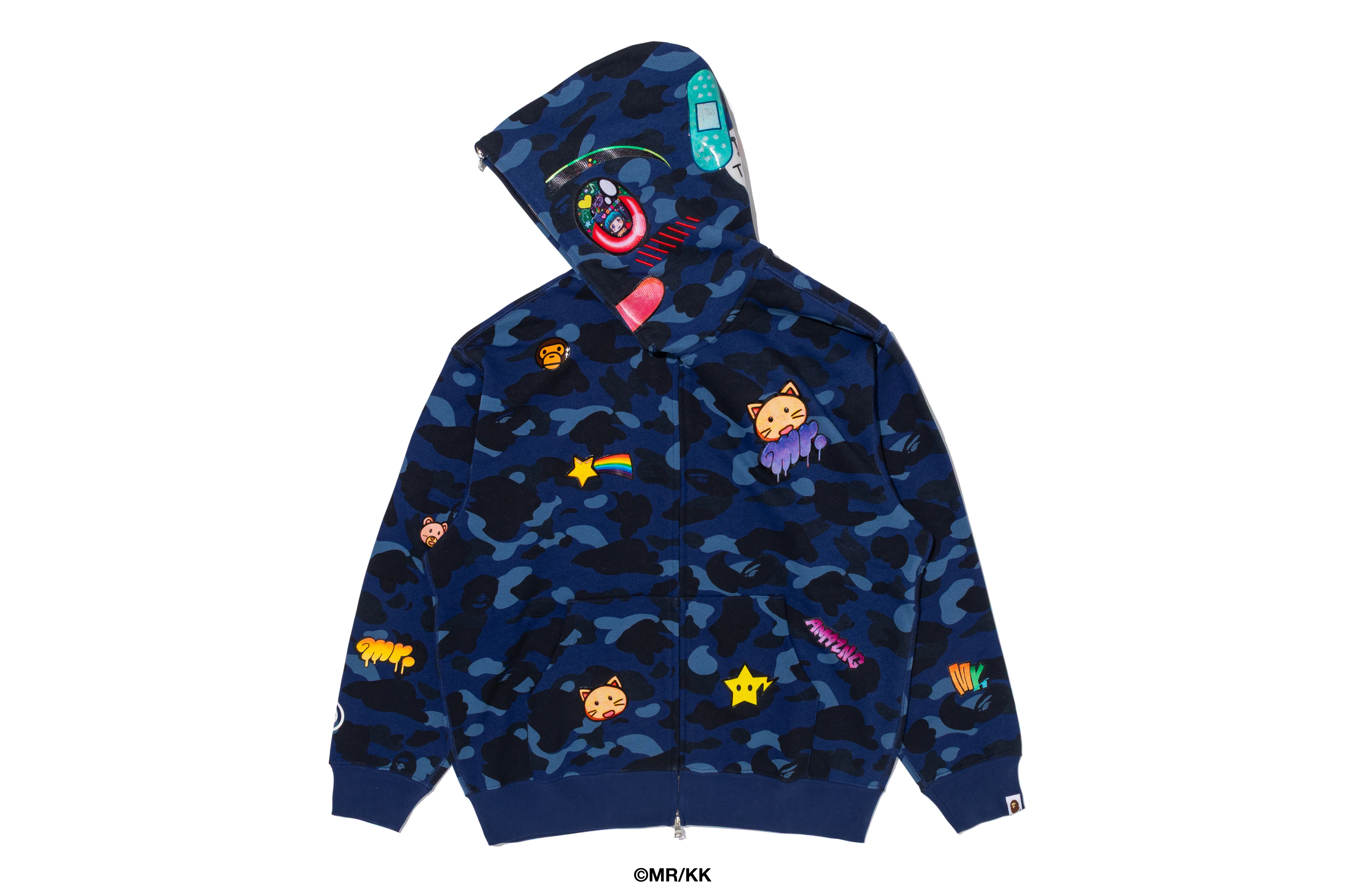 BAPE X MR. COLOR CAMO RELAXED FIT FULL ZIP HOODIE - Image 3
