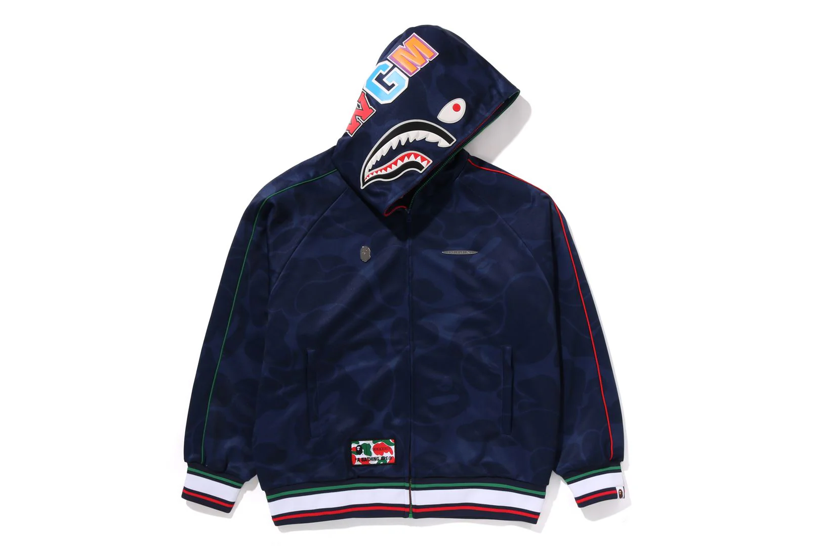 BAPE X PAGANI SOLID CAMO RELAXED FIT SHARK FULL ZIP HOODIE - Image 9