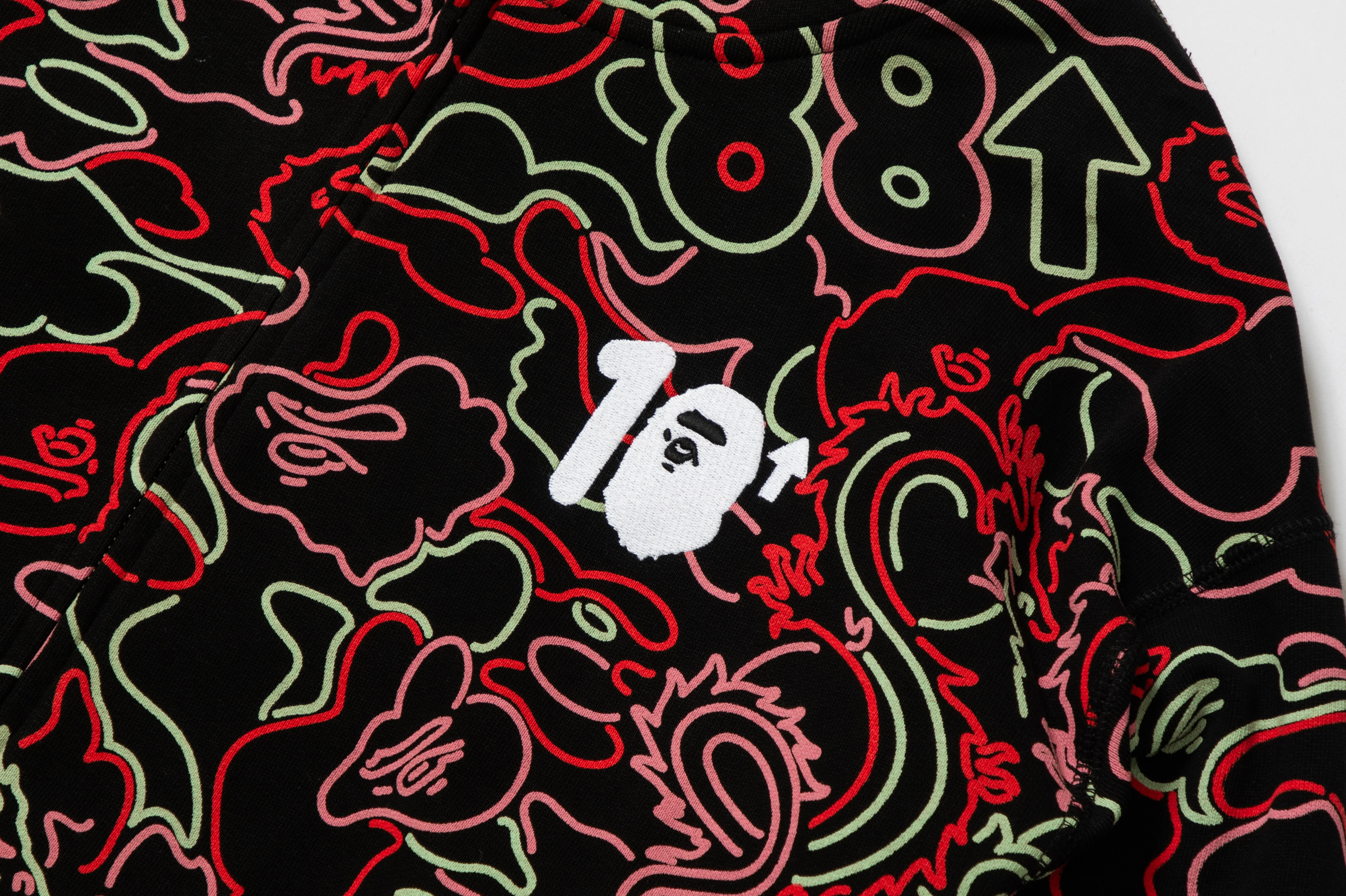 BAPE X 88RISING GLOW IN THE DARK CAMO SHARK FULL ZIP HOODIE - Image 14