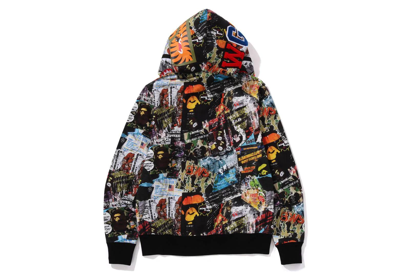 BAPE FLYER PATTERN SHARK FULL ZIP HOODIE MENS - Image 3