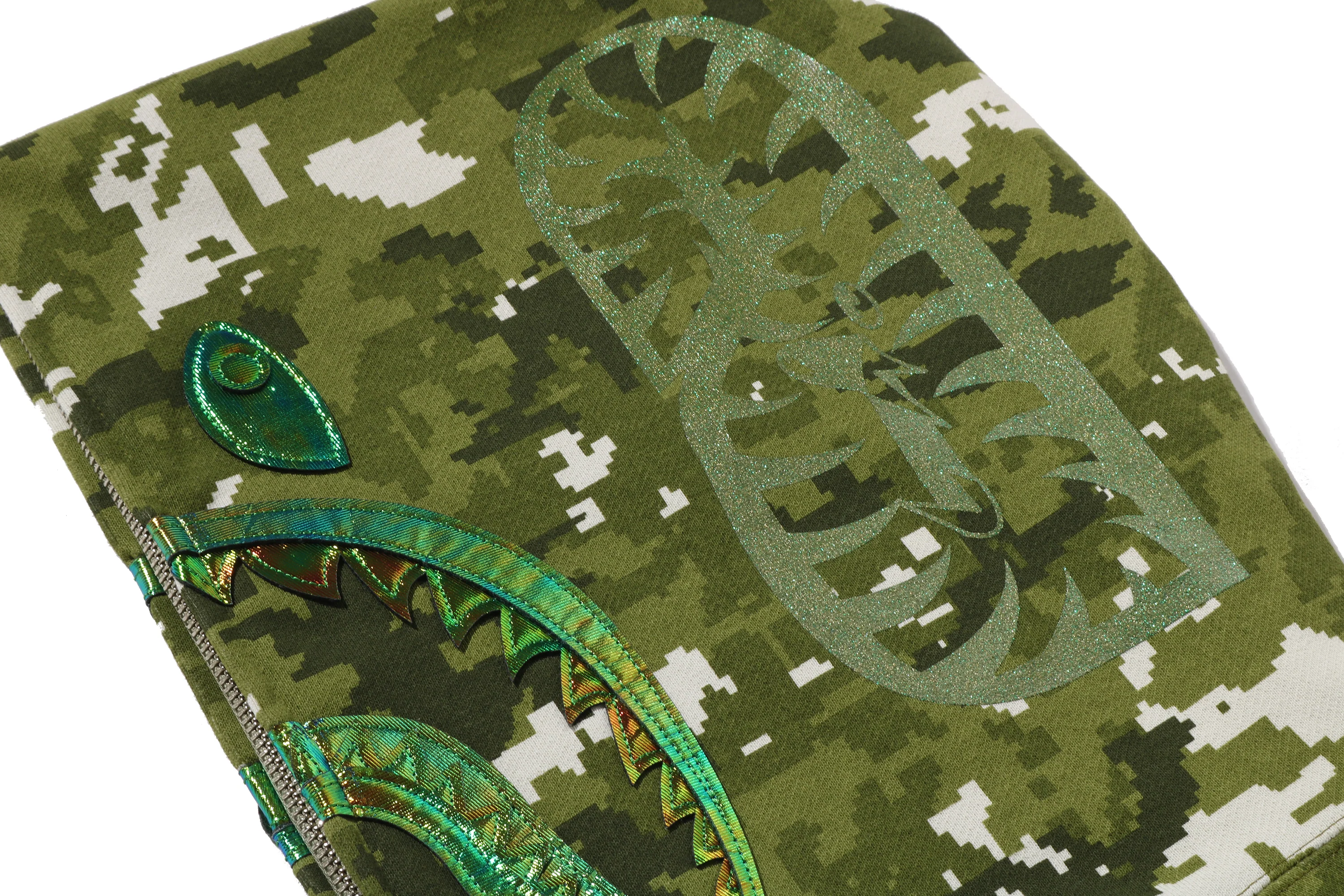 MULTI PIXEL CAMO SHARK FULL ZIP HOODIE LADIES - Image 5
