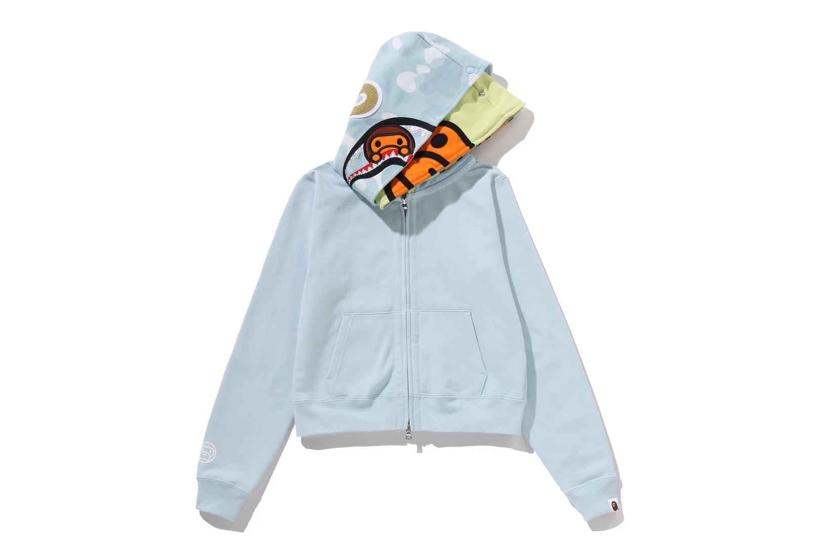 MILO SHARK CROPPED FULL ZIP DOUBLE HOODIE LADIES - Image 2
