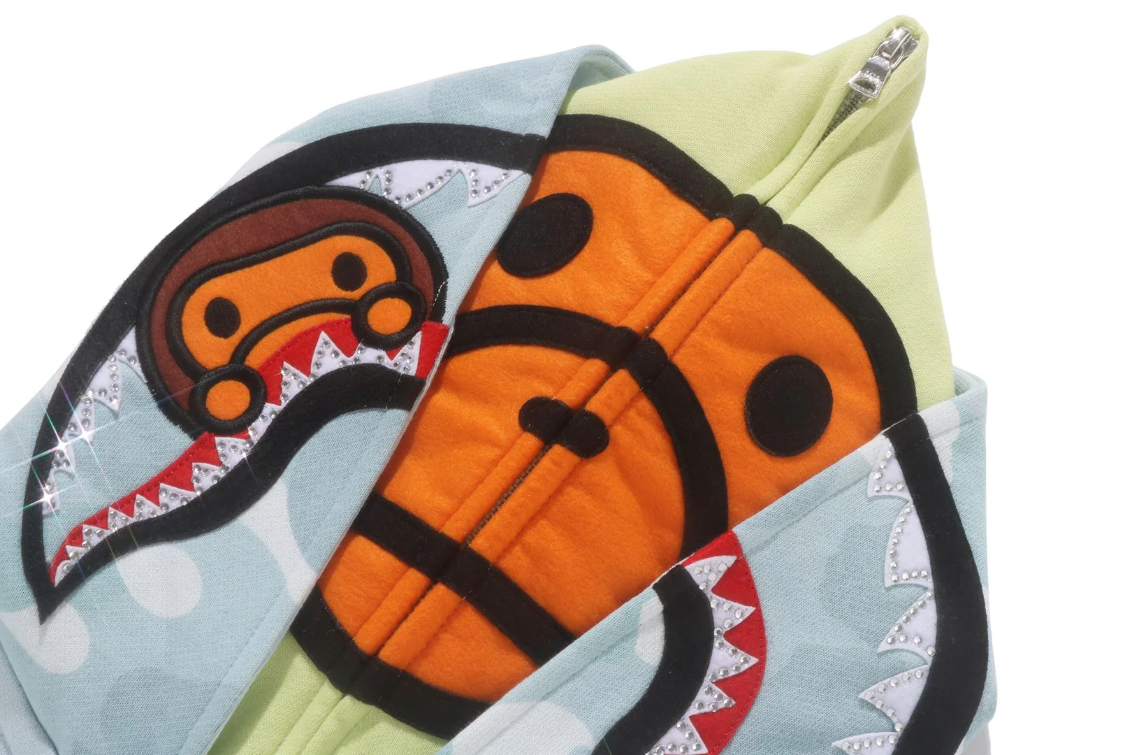 MILO SHARK CROPPED FULL ZIP DOUBLE HOODIE LADIES - Image 5