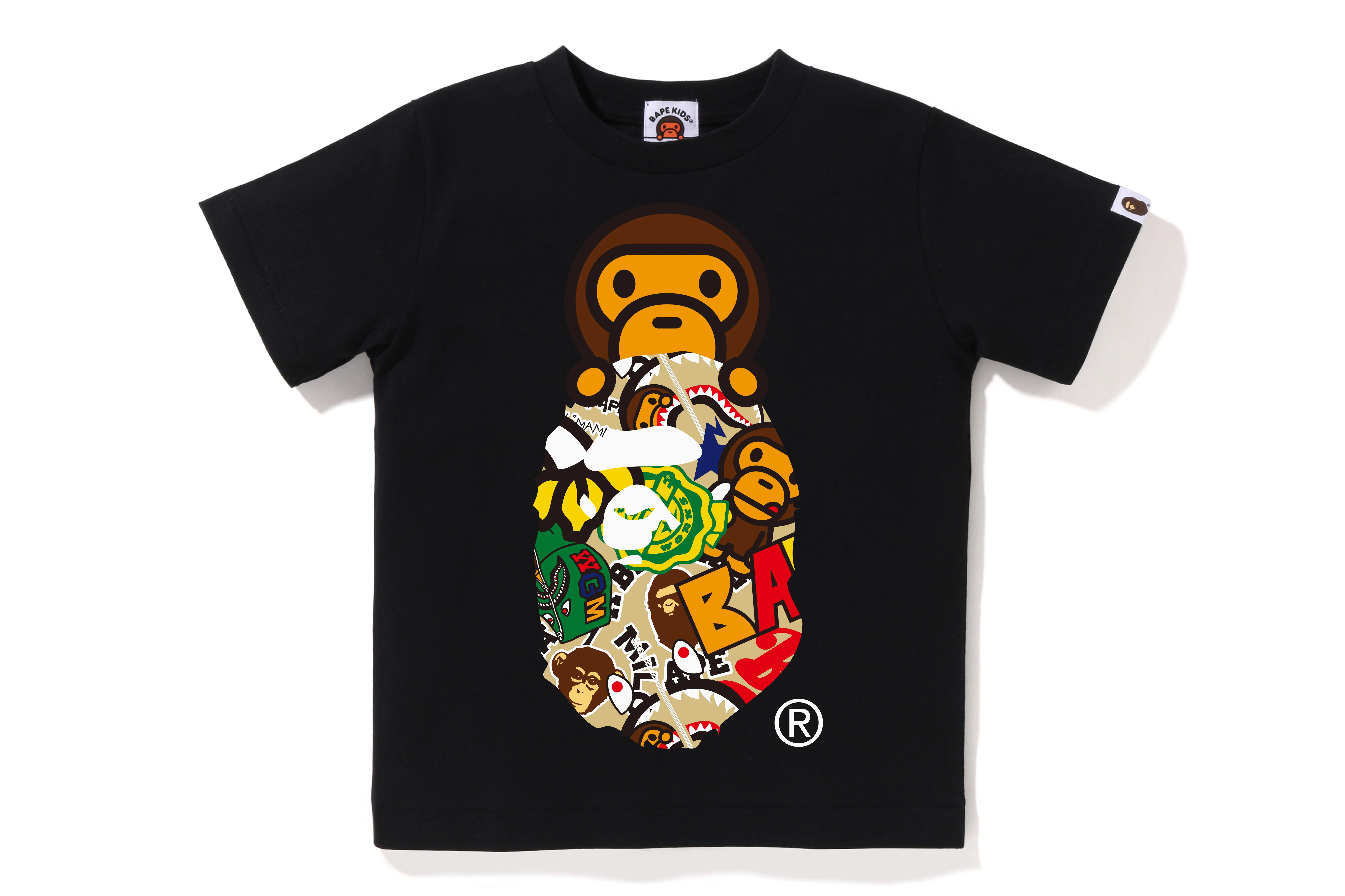 BAPE MILO ASSORTED MILO ON APE HEAD TEE KIDS