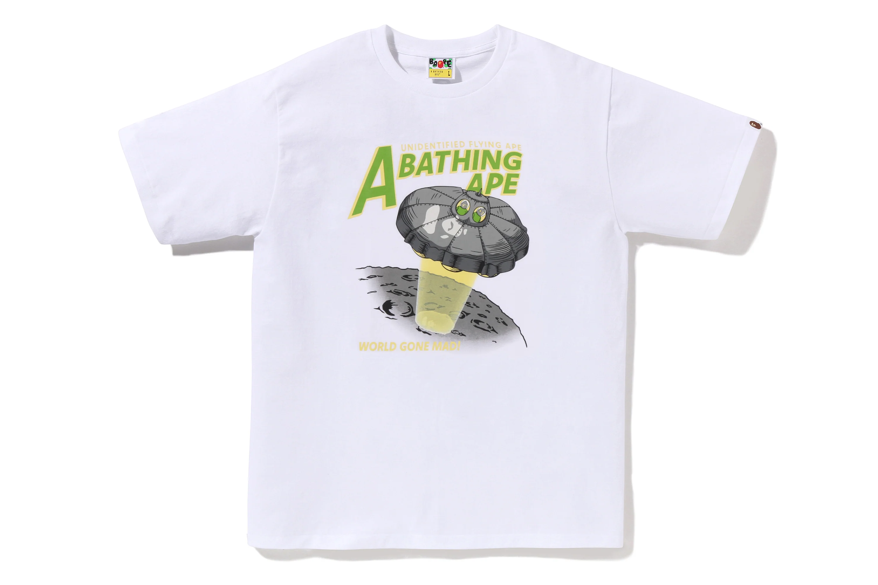 APE HEAD UFO ON MOON TEE - Image 5