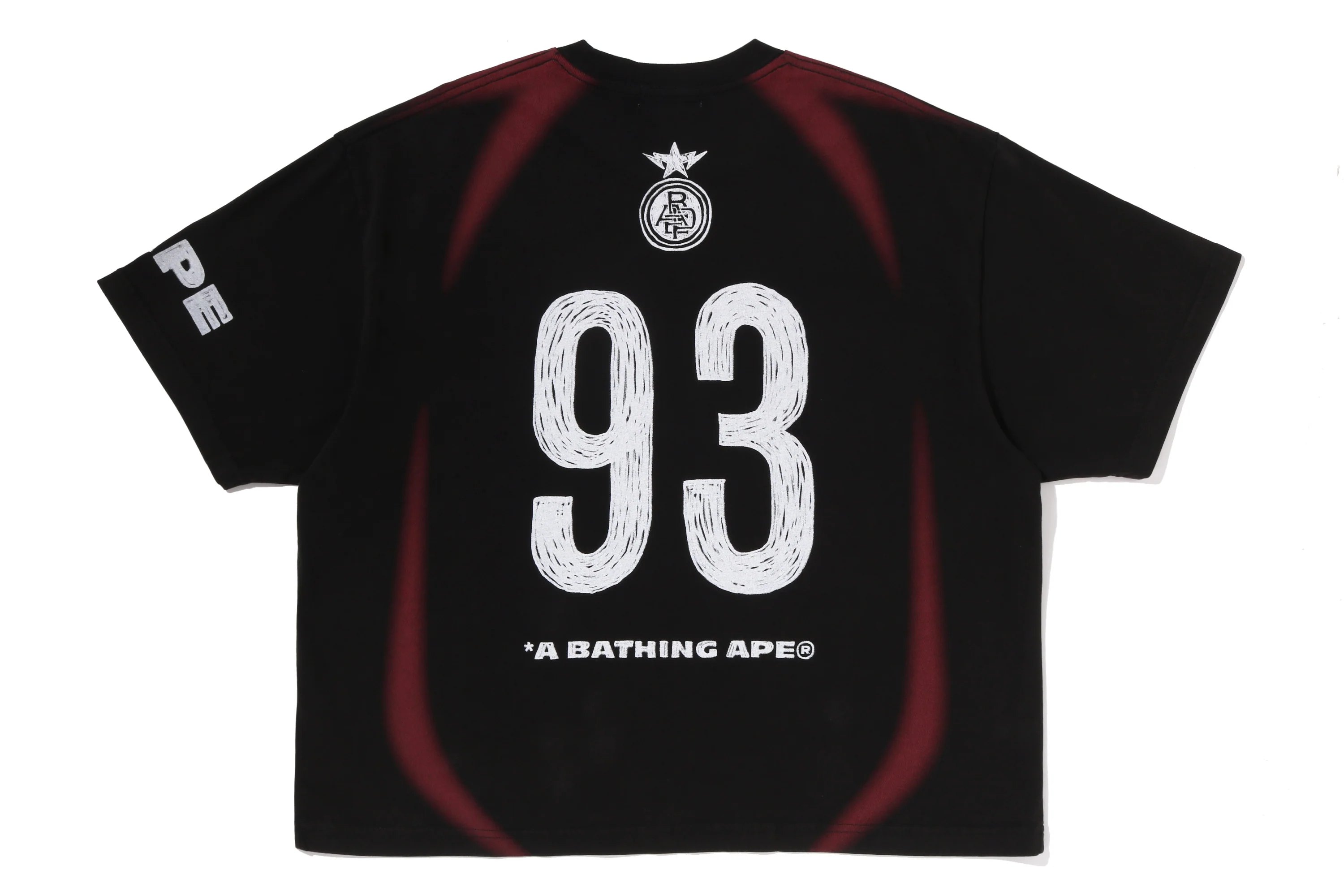 HEAVY WASH HAND DRAW FOOTBALL MULTI LOGO RELAXED FIT TEE - Image 3