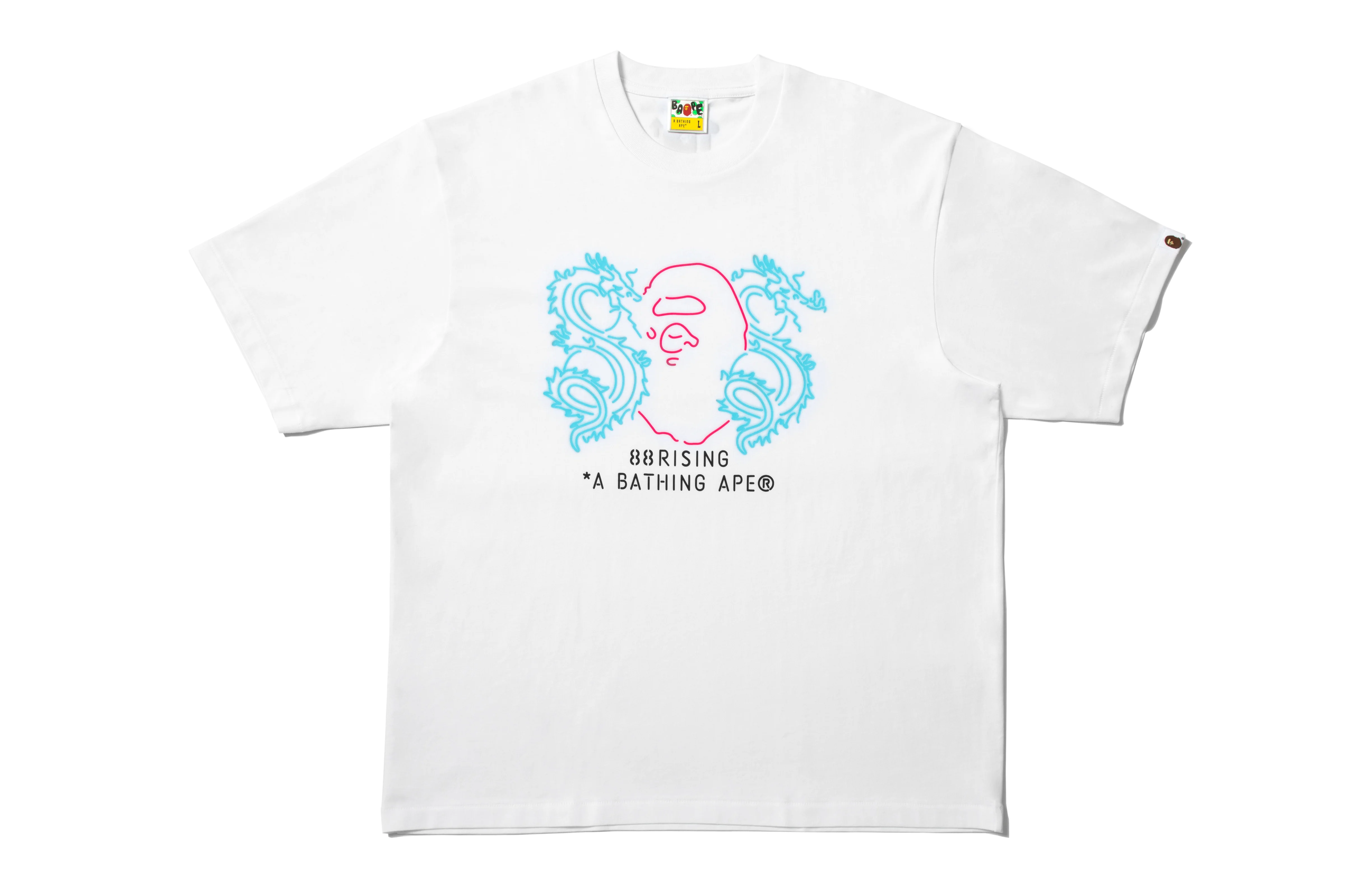 BAPE X 88RISING NEON LOGO RELAXED FIT TEE - Image 4