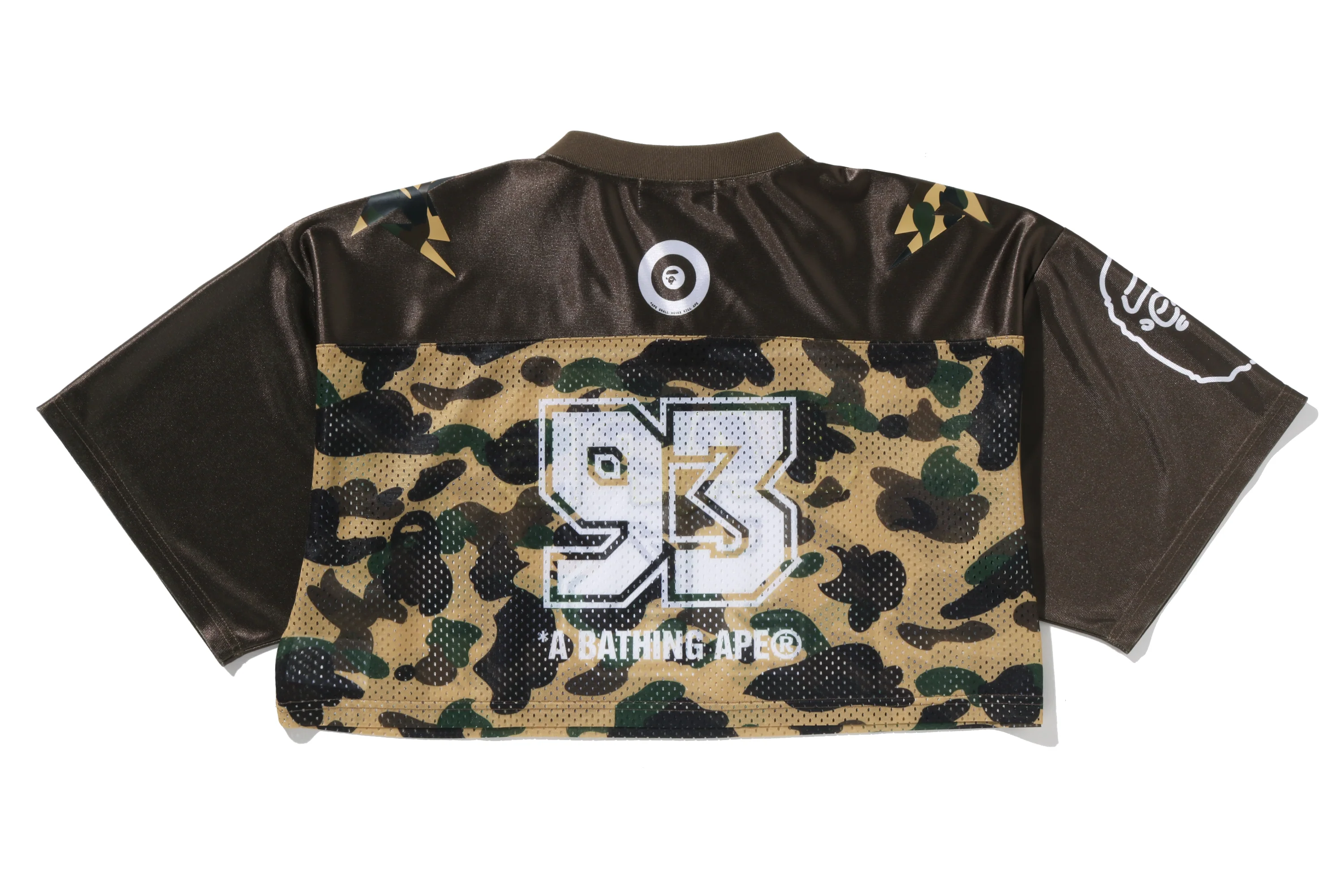 1ST CAMO BAPE CROPPED FOOTBALL TEE LADIES - Image 2
